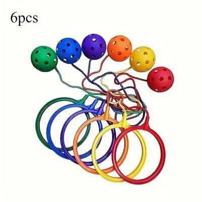 TEMU 2/4/6pcs Lemon Bouncing Ball Swing Ball - Outdoor Family Fun - Essential Multiplayer Game For Team Building - Must-have For Home Competitions - Ball With Foot Straps And System