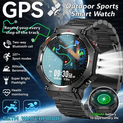 2025 NEW T-Rex 3 Ultra Outdoors GPS Sports SmartWatch Built-in GPS Compass Altimeter Barometer 5ATM Swim Men Military Smartwatch