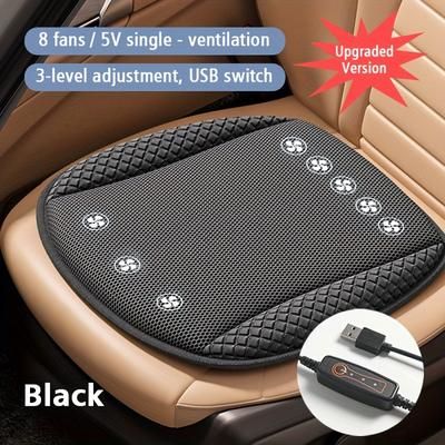 TEMU Summer Cooling Car Seat Cushion - Breathable Material, Anti-slip Ventilated Design For Cooling, Universal Fit For Cars, Trucks & Suvs, Car Seats For Trave