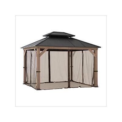 Sunjoy Group Replacement Mosquito Netting for 10 x 12 Wood Frame Gazebo (Brown)