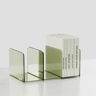 Desktop Transparent Book Stand Holder Thickened Book Storage Acrylic Book Stopper Student Desk Organizer Office Accessories