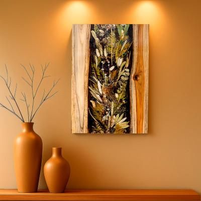 'Sylvan-Themed Handmade Longan Wood Natural Fiber Wall Art'