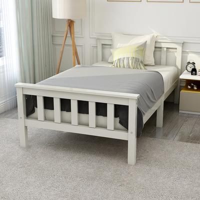 TEMU Single Bed White 3ft Bed Frame 190 X 90 Cm (3ft), Space-saving, Safe And Durable Frame, Easy Assembly