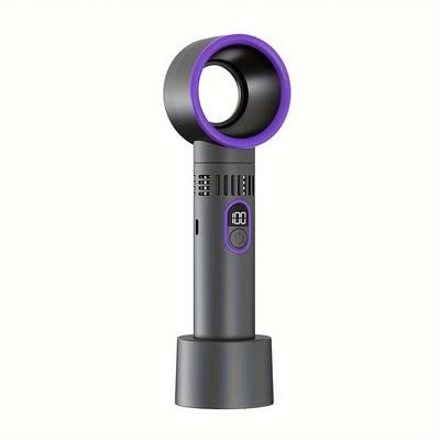 TEMU Usb Rechargeable Portable Bladeless Handheld Fan - 1200mah Mini Hair Dryer, Suitable For Eyelash Extensions, Ideal For Home, Outdoor, Office, Bedroom Air Conditioning