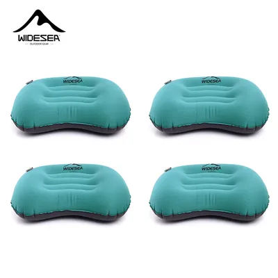 Widesea Portable Inflatable Pillow Camping Equipment Compressible Folding Air Cushion Outdoor Protective Tourism Sleeping 4pc
