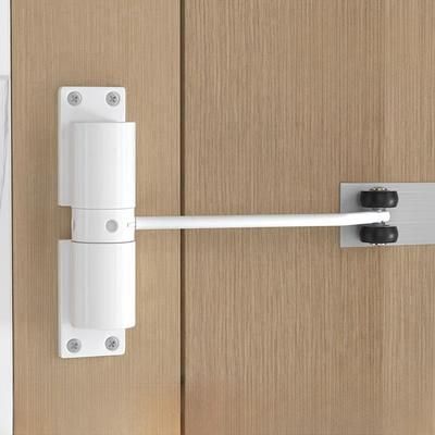 TEMU 1pc Heavy Duty Automatic Door Closer With Adjustable Surface Mount & Safety Spring, Polished Metal & Plastic Construction, Control For Interior & Exterior Use, For Home, Office, Hotel Doors