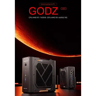 Newest AOOSTAR GODZ Gaming Mini PC AMD R7 7435HS 2xDDR5 PCIE4.0 GDDR6 8G RX6600LE Dedicated Desktop Computer 2x2.5G LAN WIFI6