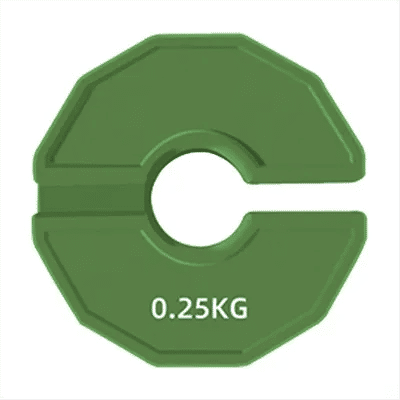 N18R 1 pièces plaques de micro-type de gymnastique haltère plaque de poids fractionnée plaques de poids fractionnées en caoutchouc changement supplémentaire vert 0.25KG