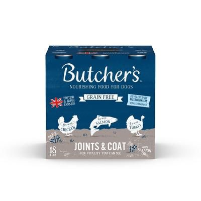 18x390g Mixed Pack Joints & Coat Grain Free Butcher's Wet Dog Food