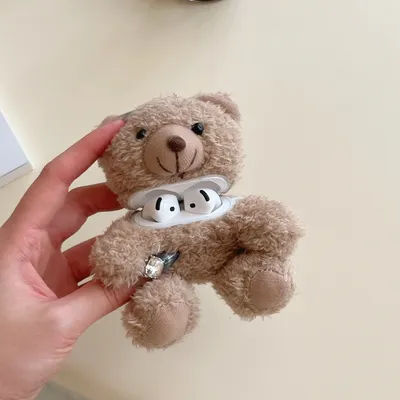 Mignon dessin animé fourrure ours forme étui pour Airpods 4 3 2 1 Air Pods Pro2 génération drôle moelleux peluche chaud femmes filles couverture