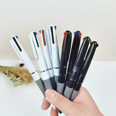 3 In 1 Retractable Ballpoint Pen 0.7 mm Color Ball Pens Black Blue Red Writing Pen School Office Stationery