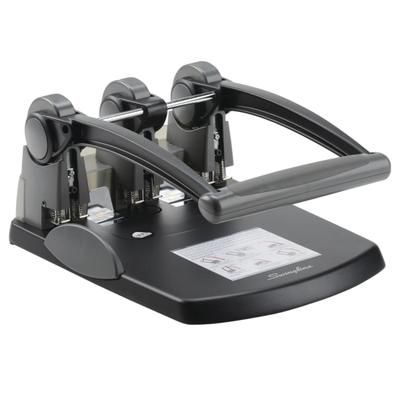 Swingline Extra-High Capacity 3-Hole Punch, 7 3/4" X 12 3/8" X 17 1/8", Black/gray