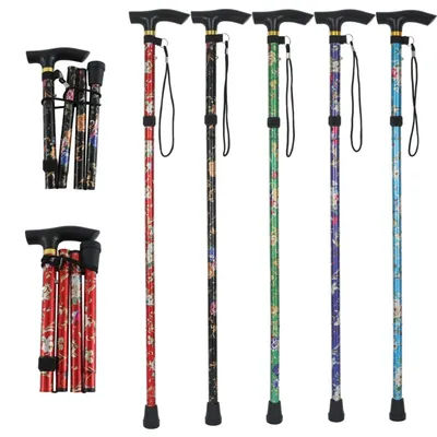 Outdoor Trekking Poles Portable Foldable Five Section Walking Pole Multi Function Telescopic Walking Stick Hiking Accessories