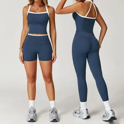 2 Pieces Yoga Set Gym Clothes Sportswear Yoga Suits For Women Tracksuits Running Fitness Set Sports Bra Gym High Waist Leggings