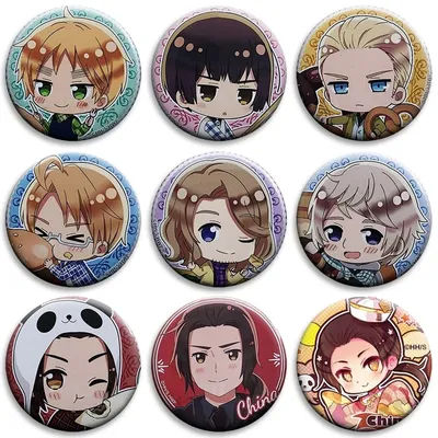 Anime Hetalia Axis Powers Enamel Pins Creative Brooch Metal Badge for Bag Clothes Shirt Decor Jewelry Accessories Fashion Gifts