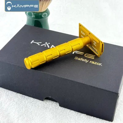 KAMPFE Aluminum Manual Safety Razor for Men Double Edge Barber Shaver, Non-Slip Handle hair removal tools gifts for men