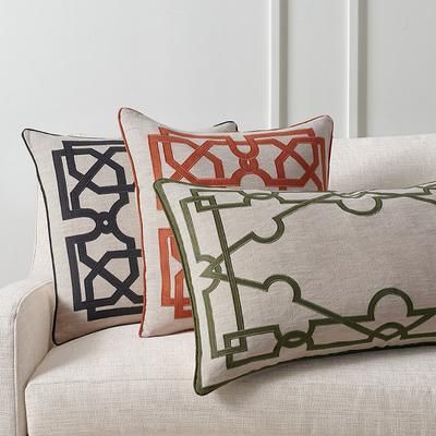 Avida Border Pillow Cover - Black, 18" x 32" Lumbar Black - Frontgate