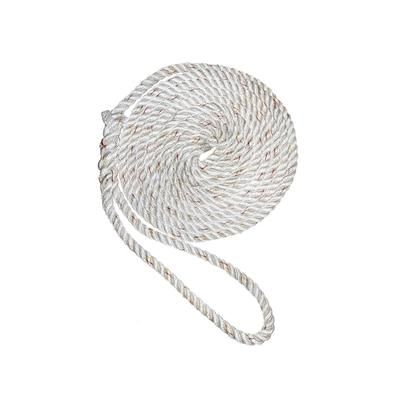New England Ropes 3/4in Premium 3-Strand Dock Line - White w/Tracer - 50ft C6050-24-00050