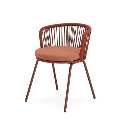 Sedia da esterno terracotta con cuscino