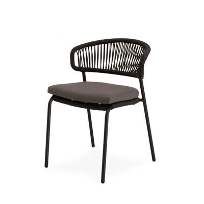 Sedia da esterno grigio con cuscino