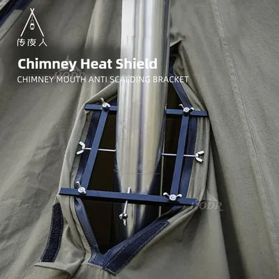 [HODR] Aluminum Alloy Chimney Heat Shield – Lightweight Anti-Scalding Support for Hot Tent Wood Stoves