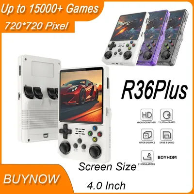 Big Screen R36PLUS ARK OS Open Source System Retro Handheld Game Console 4inch IPS Screen 720*720 Built-in WiFi Kids Gift