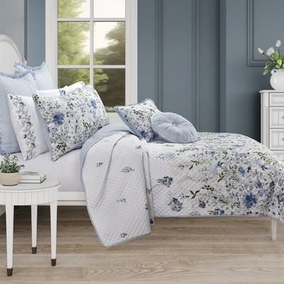 Kourtney 3 Piece Quilt Set by Royal Court in Blue (Size FL/QUE)