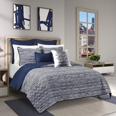 Dalton Black 3 Piece Quilt Set by Royal Court in Navy (Size TWIN)
