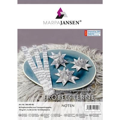 Bandes de papier transparent étoiles Fröbel "notes", 60 bandes