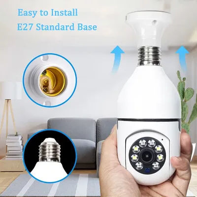 2025 Hot E27 Surveillance Bulb Camera LED Light Camera 360° WiFi Security Spotlight Automatic Tracking Night Vision Dropshipping