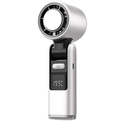 ventilatore portatile con piastra di raffreddamento, mini ventilatore pieghevole con velocità 1-199 con supporto, gancio cordino, fino a 6 ore di utilizzo per viaggi, ufficio, casa all'aperto