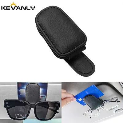 1 pz Auto parasole Clip occhiali carte custodia Auto occhiali da sole visiera occhiali supporto occhiali da sole staffa supporto per occhiali in pelle Pu