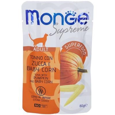 Monge Supreme Adult Tonno Con Zucca e Baby Corn Gatti Adulti 80 g Mang