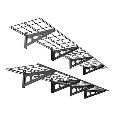 Fleximounts 1' x 6' Black Wall Mounted Shelf (2-Pack)