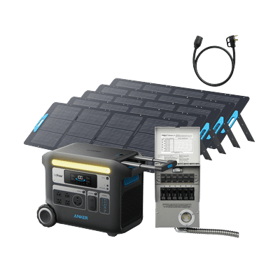 Anker SOLIX F2000 + 6-Circuit Manual Transfer Switch + 5× 200W Solar Panel