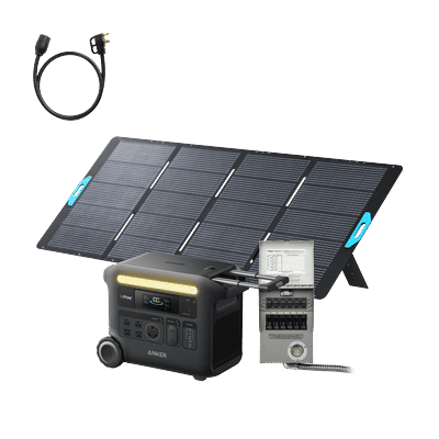 Anker SOLIX F2600 + Home Backup Kit (Transfer Switch + Cable) + 400W Solar Panel