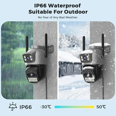 10MP 5K IP Camera Outdoor Security Wifi PTZ Dual Lens 5G HD Surveillance with Human Detection Tracking And Night Vision