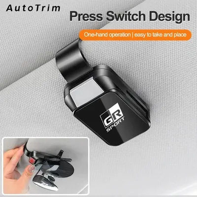 Porta occhiali per auto Clip per riporre occhiali Porta occhiali da sole con protezione in spugna per Toyota GR Sport Corolla Hilux Camry Rav4