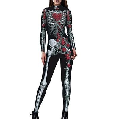 Tuta Intera Costume Cosplay Body Catsuit a Corpo Intero Teschio scheletro Un Pezzo Cosplay Bambini Adulti Per donna Mascherata Feste Halloween Vestirsi
