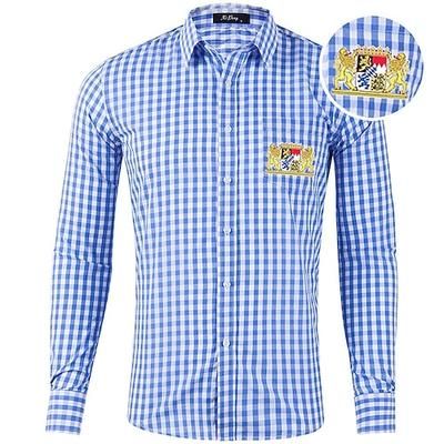 Oktoberfest Camicia in pelle di daino Quadri Stemma bavarese Bavarese Tedesco Prati Per uomo Carnevale Festa della birra Panno in stile tradizionale