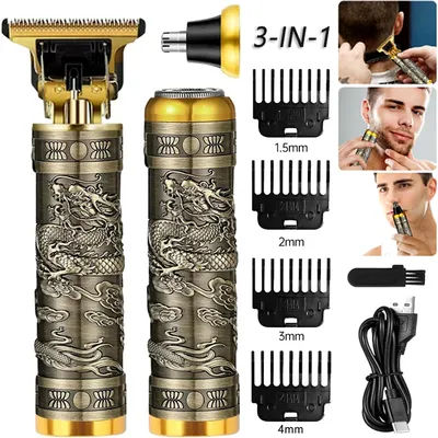 T9 3in1 Electric Shaver Rechargeble Hair Trimmer for Men Electric Hair Clipper Oil Shaving Head Electric Pusher Carving Care