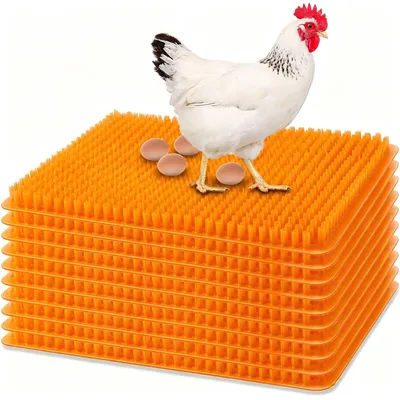 Tapis de nidification de poulet jaune, coussinets de literie lavables, tapis de nidification de poule en plastique découpable et réutilisable pour volaille