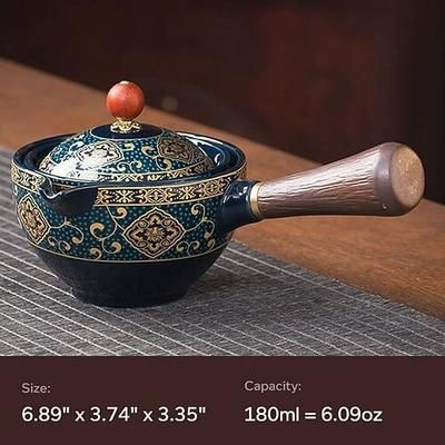 Teiera portatile da viaggio con rotazione a 360°, teiera kung fu, set da tè con infusore per preparare velocemente il tè, per casa, ufficio e uso esterno.