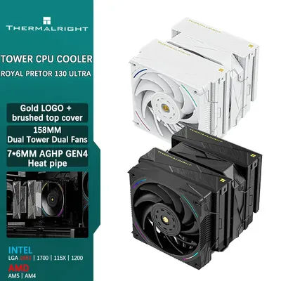Thermalright ROYAL PRETOR 130 ULTRA 7 Heat Pipe AGHP GEN4.0 Inverse Gravity Heat Pipe CPU Air Cooler supports LGA1851/1700 AM5/4