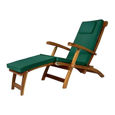 All Things Cedar 5-Position Steamer Chair with Green Cushions