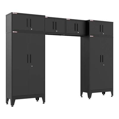 Armadillo Tough Black 6-Piece Garage Cabinet Set with Levelers