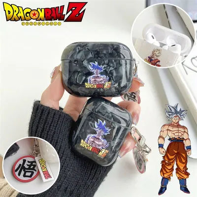 Dragon Ball Z Son Goku Anime Custodia per auricolari con pendente per Airpods Pro 2 Airpods 4 3 2 1 Custodia protettiva in morbido Tpu Accessori