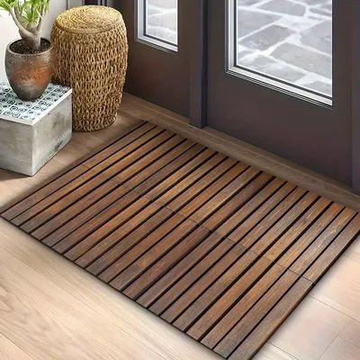 Imitation wood grain diatom mud door mat bathroom non-slip foot mat shower room absorbent mat dirt-resistant toilet mat