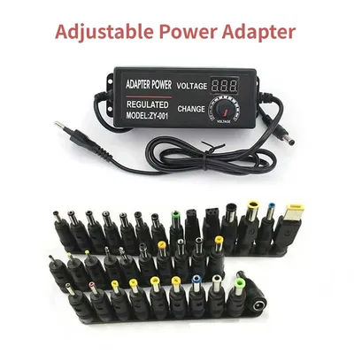 Power Supply Adjustable Adapter AC DC 12V Volt LED Display Screen Power 220V TO 3V 5V 9V 12V 24V 36V With DC Jack Connector Plug