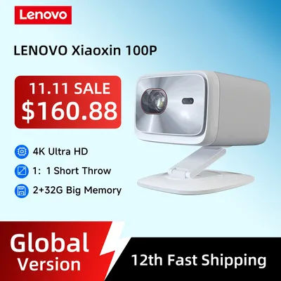 Lenovo 4K Ultra HD Projector 100P Android WIFI6 Auto Focus Outdoor Full HD Video PK lAsEr Projector Portable Movie Home Theater